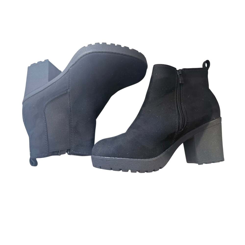 Rdelish Women’s Black Platform Ankle Boots Size 8.5 Chunky Heel Lug Sole Y2K